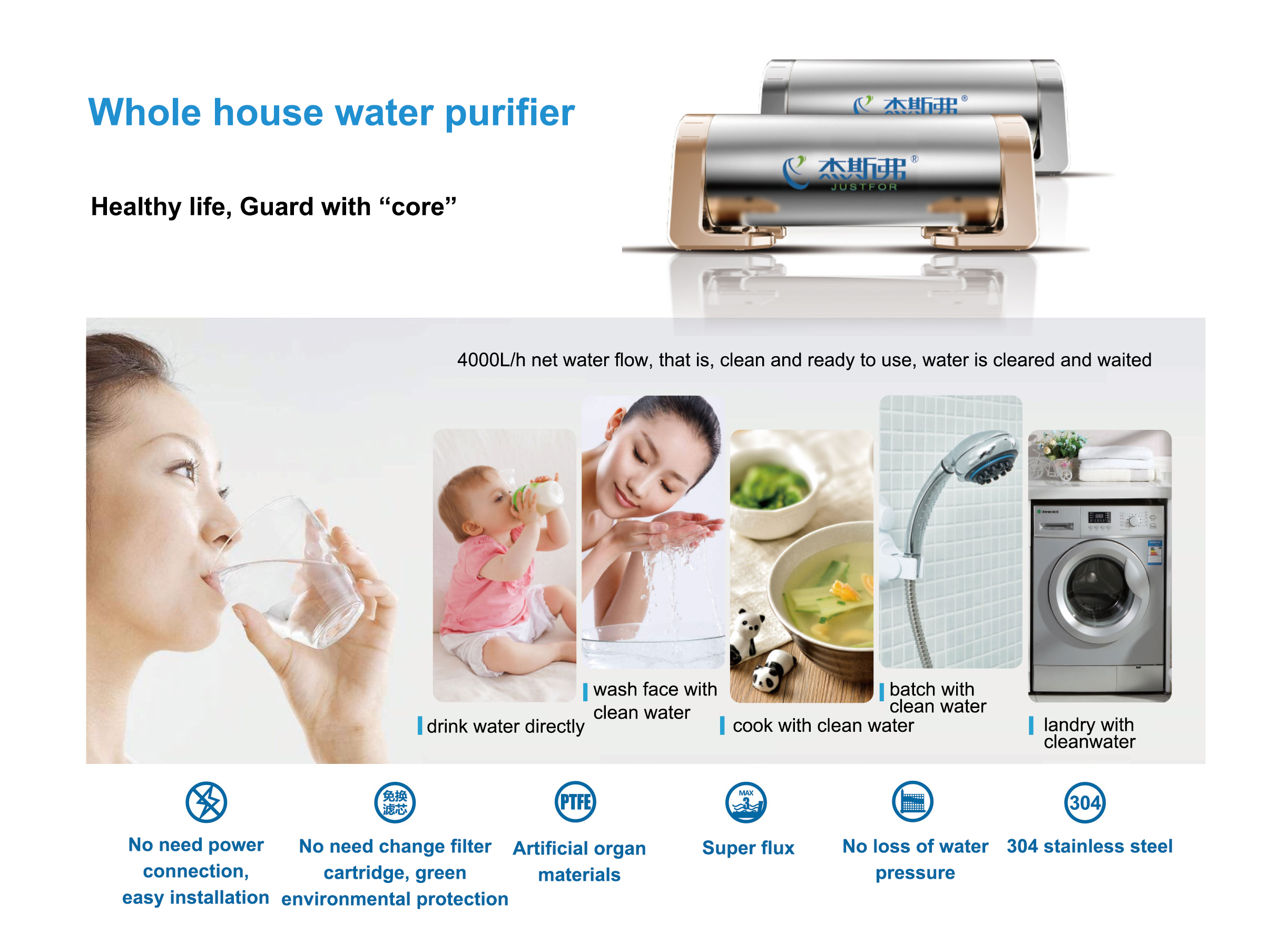 Justfor Whole house water purifier